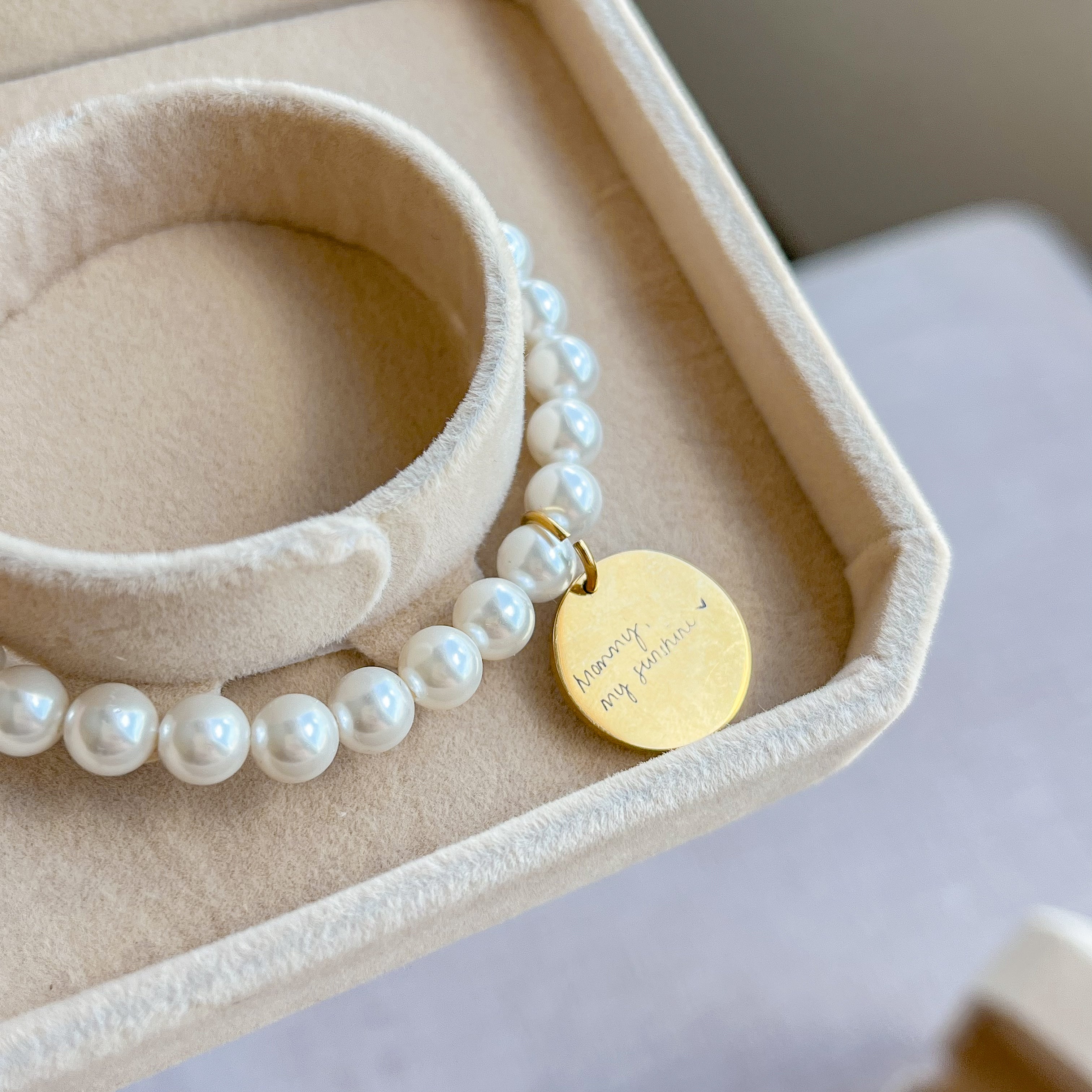 Personalized Handwritten Pearl Bracelet
