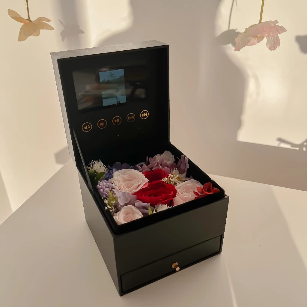 Film Recording Player with Preserved Flowers