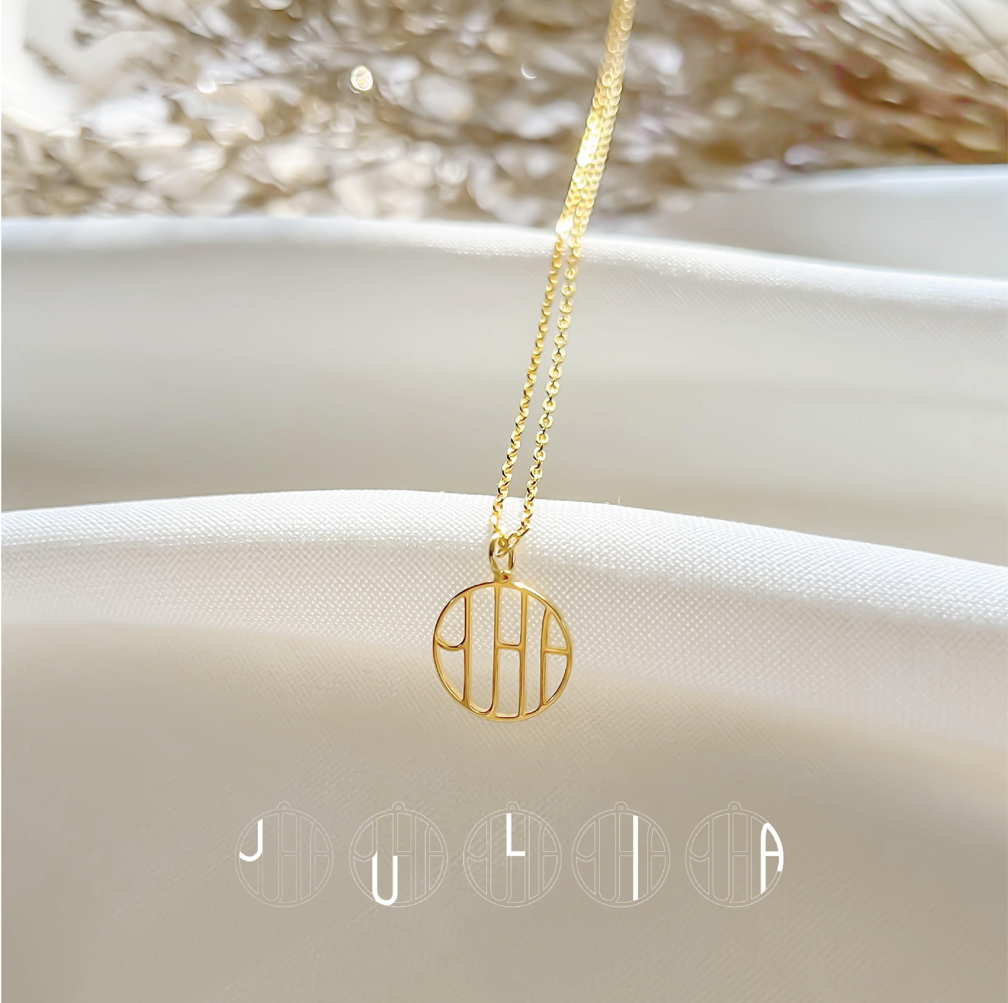 Custom top monogram necklace